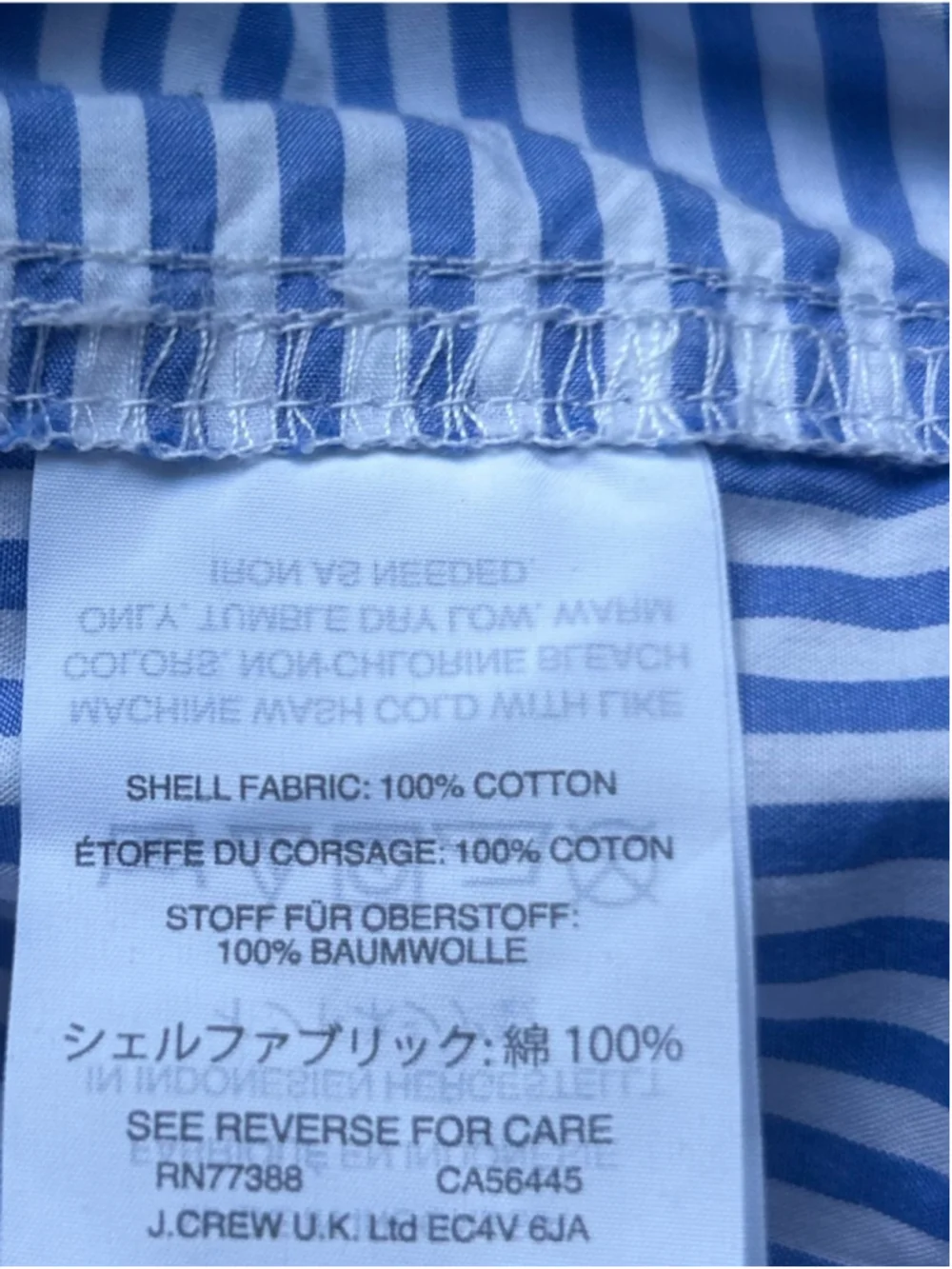 J.Crew Blue & White Striped Sleeveless Shirt Dress Size XS